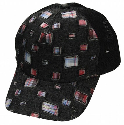 スクラッチデニムの帽子の製作例１