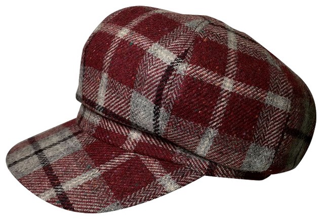 ウールチェックの帽子の製作例１