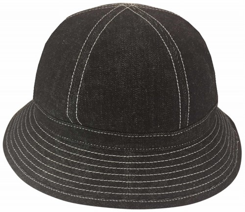 メトロハット 自然な ユーズド 古着 washed デニム ステッチライン 綿100% 秋冬 春夏 日本製 ブラック 1