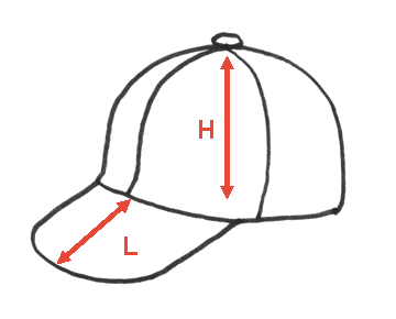 B525型 ベースボールキャップ 形状イメージ
