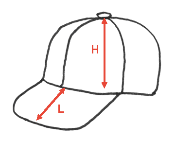 B545型 ベースボールキャップ 形状イメージ